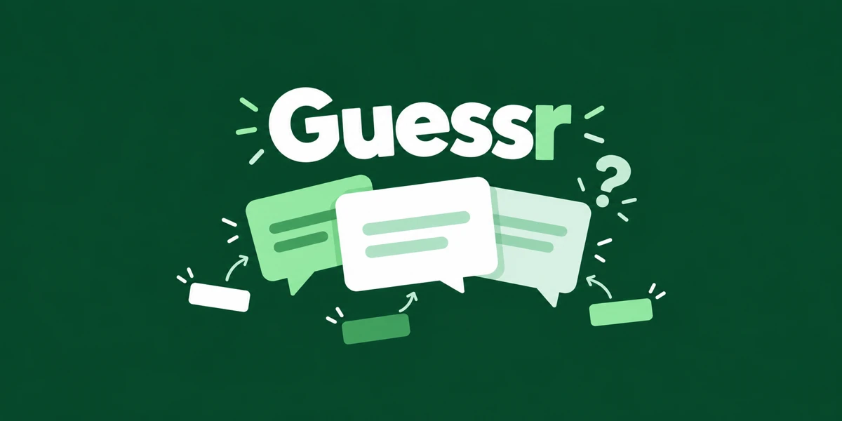 Guessr: anonymous answer cards and player tags in green